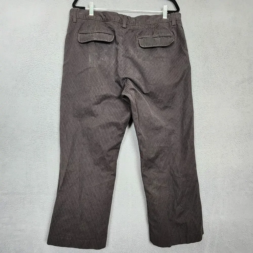 Banana Republic Pants Mens 36x30 Brown Pinstripe Chino Classic Actual 36x26
